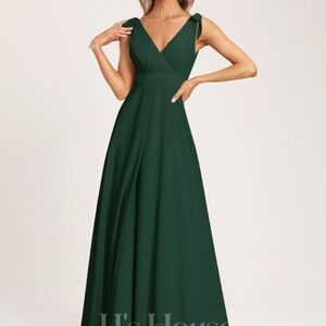 JJs House hunter green bridesmaids dress